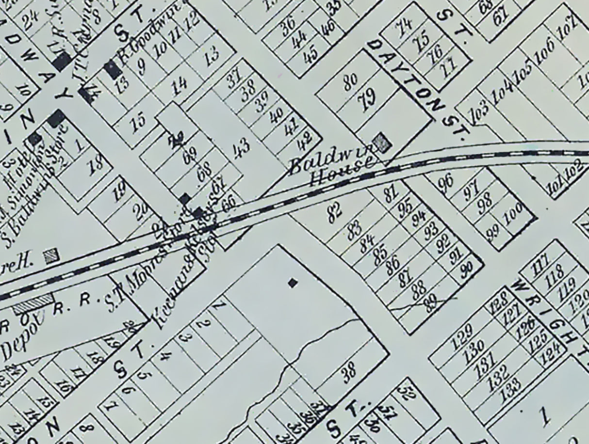 1859 Map of Blanchester Clinton County Ohio
