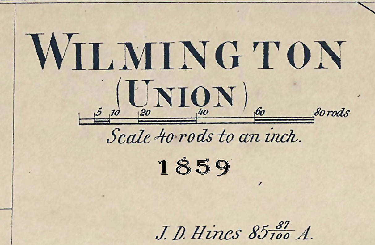 1859 Map of Wilmington Clinton County Ohio