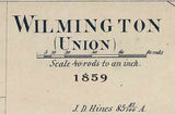 1859 Map of Wilmington Clinton County Ohio