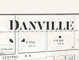 1866 Map of Danville Hendricks County Indiana