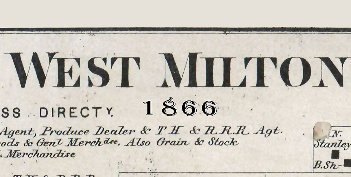 1866 Map of West Milton Hendricks County Indiana