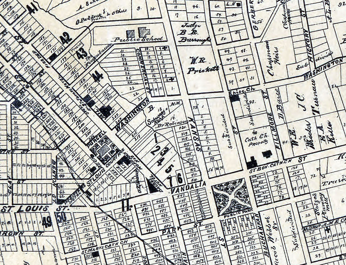 1892 Map of Edwardsville Madison County Illinois