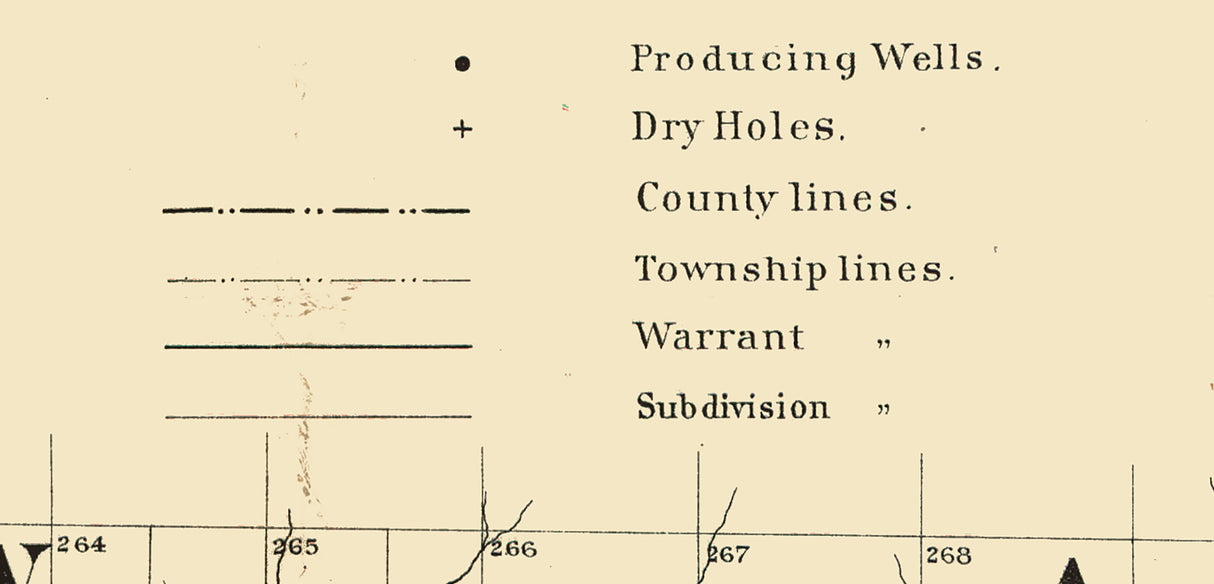 1883 Map of Middle Oil Field Forest Warren Elk and McKean County Pennsylvania