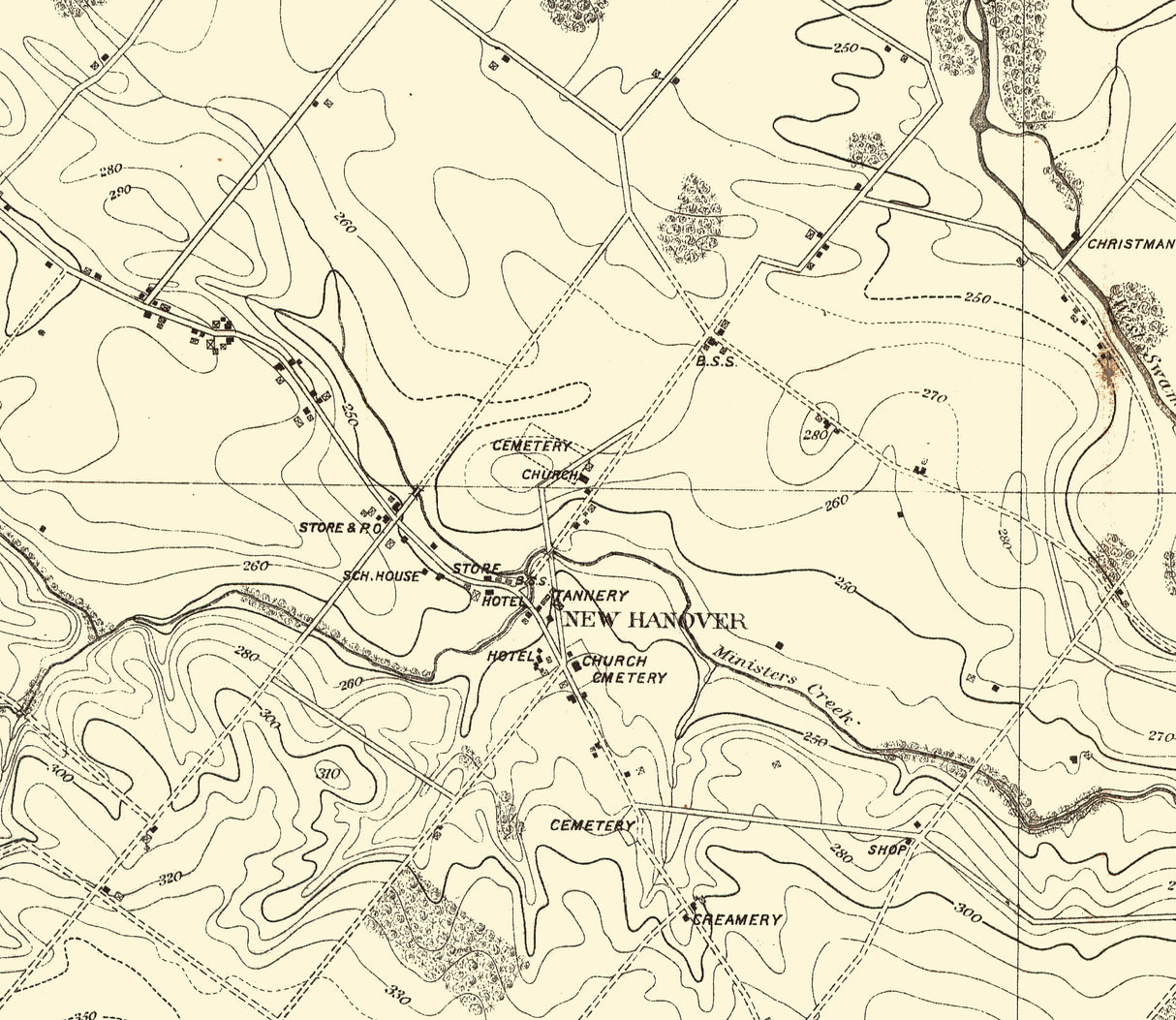 1881 Map of New Hanover Region Montgomery County Pennsylvania