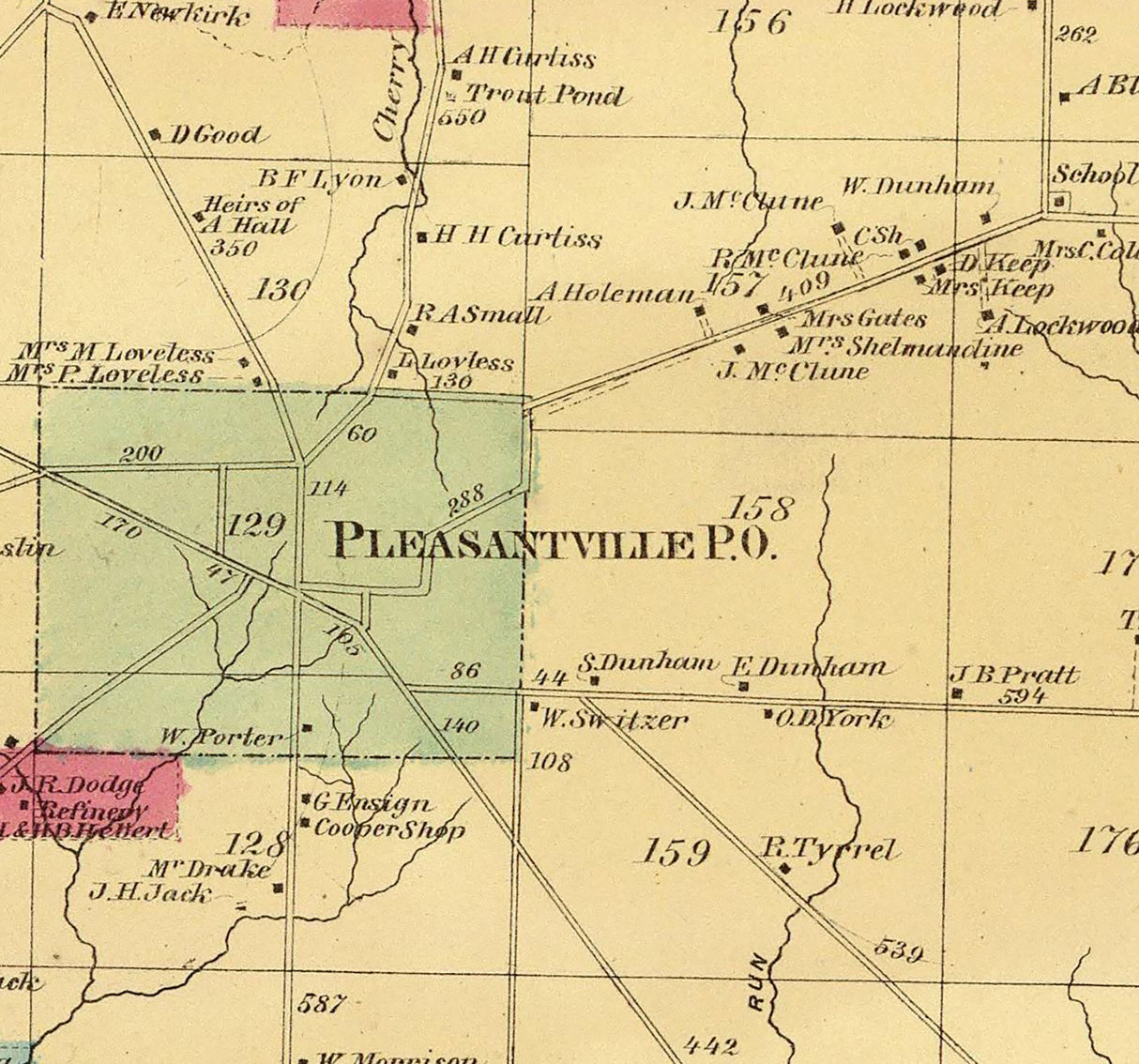1865 Map of Allegheny Township Venango County Pennsylvania Oil Region