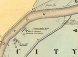 1865 Map of Oil City Venango County Pennsylvania Oil Region