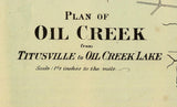 1865 Map of Oil Creek Venango County Pennsylvania Oil Region