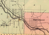 1865 Map of Oil Creek Venango County Pennsylvania Oil Region