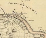 1865 Map of Titusville Venango County Pennsylvania Oil Region
