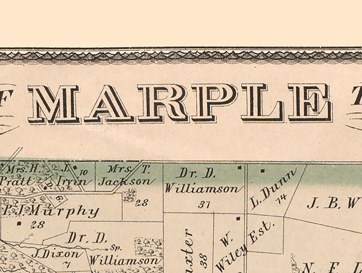 1875 Map of Marple Township Delaware County Pennsylvania