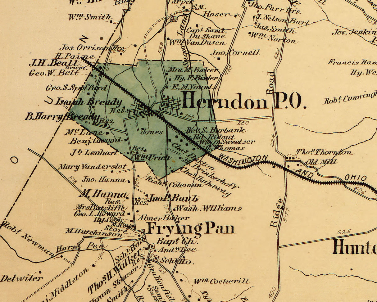 1879 Map of Dranesville District Fairfax County Virginia