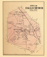 1879 Map of Falls Church Fairfax County Virginia