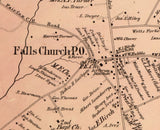 1879 Map of Falls Church Fairfax County Virginia