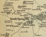 1879 Map of Sandy Spring and Brookville Montgomery County Virginia