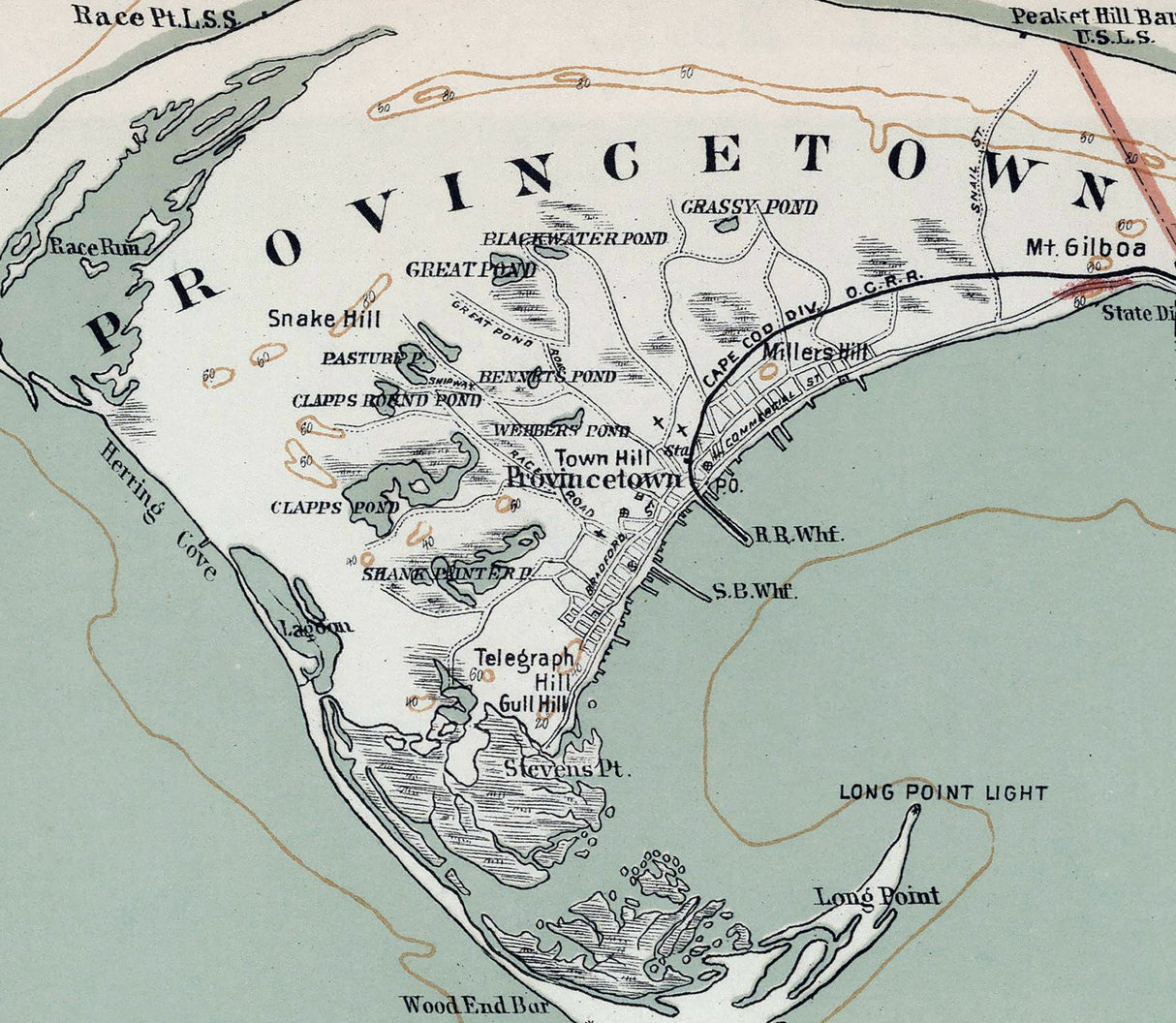 1891 Map of Barnstable County Massachusetts Provincetown