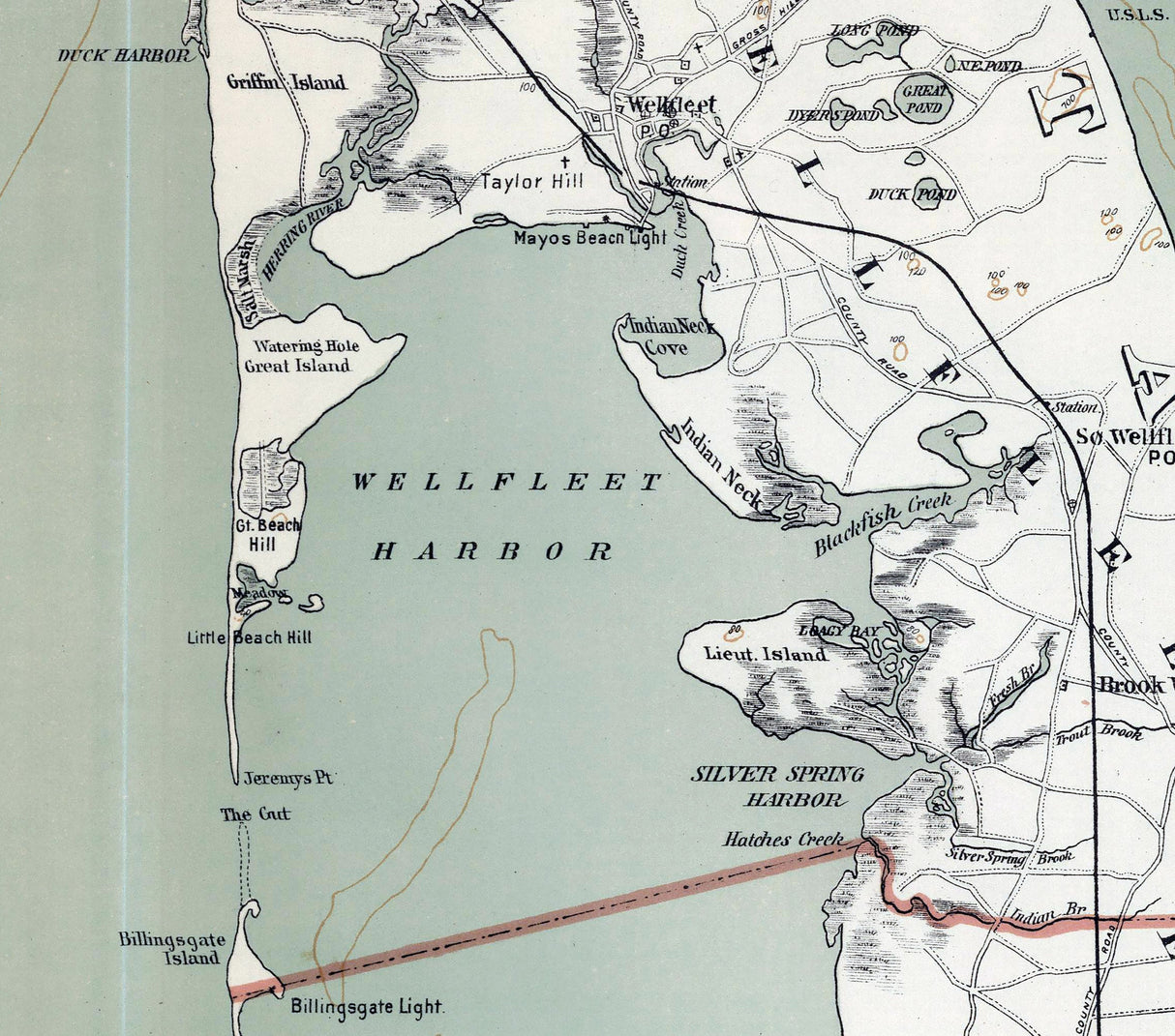 1891 Map of Barnstable County Massachusetts Provincetown