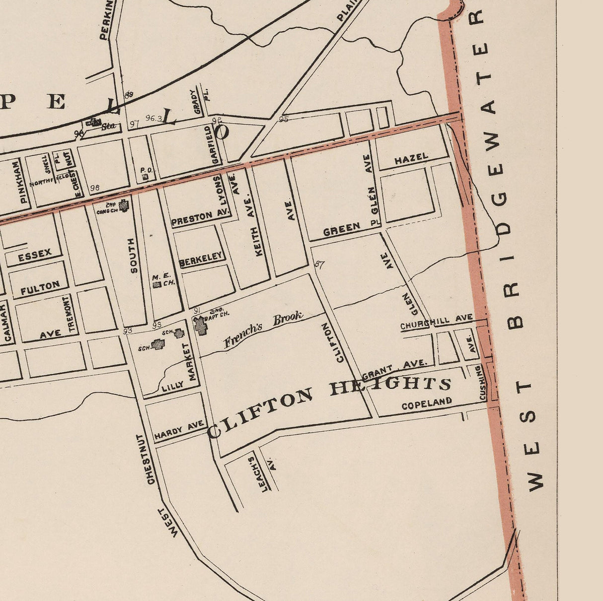 1891 Map of Brockton Massachusetts