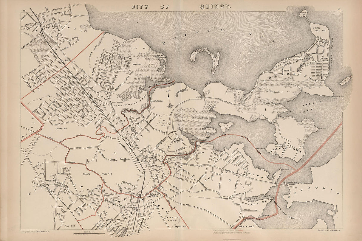 1891 Map of Quincy Massachusetts