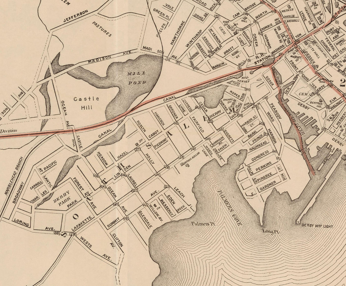 1891 Map of Salem Massachusetts