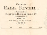 1874 Map of Fall River Massachusetts