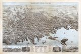 1876 Panoramic Map of New Bedford Massachusetts
