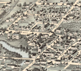 1878 Panoramic Map of Brockton Massachusetts