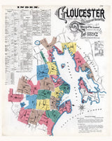 1892 Town Map of Gloucester Essex County Massachusetts
