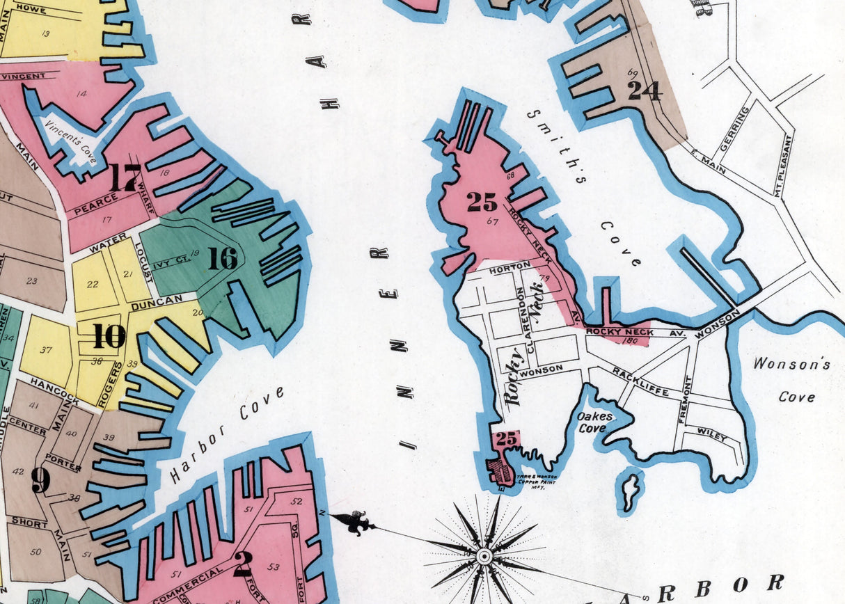 1892 Town Map of Gloucester Essex County Massachusetts