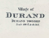1886 Map of Durand Winnebago County Illinois