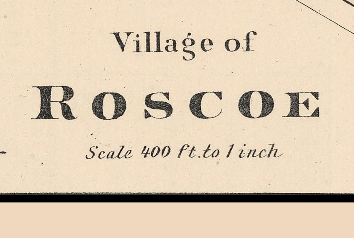 1886 Map of Roscoe Winnebago County Illinois
