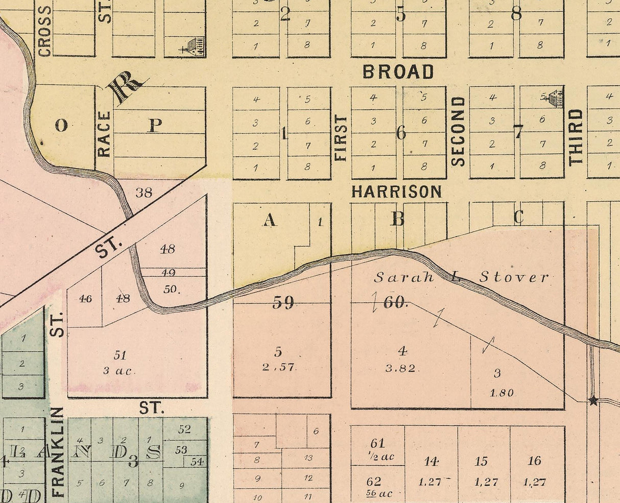 1886 Map of Roscoe Winnebago County Illinois
