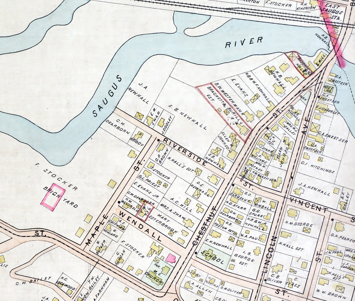 1897 Map of Saugus Massachusetts