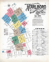 1896 Town Map of Marlborough Middlesex County Massachusetts