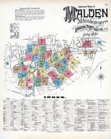 1897 Town Map of Malden Middlesex County Massachusetts