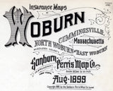 1899 Town Map of Woburn Middlesex County Massachusetts