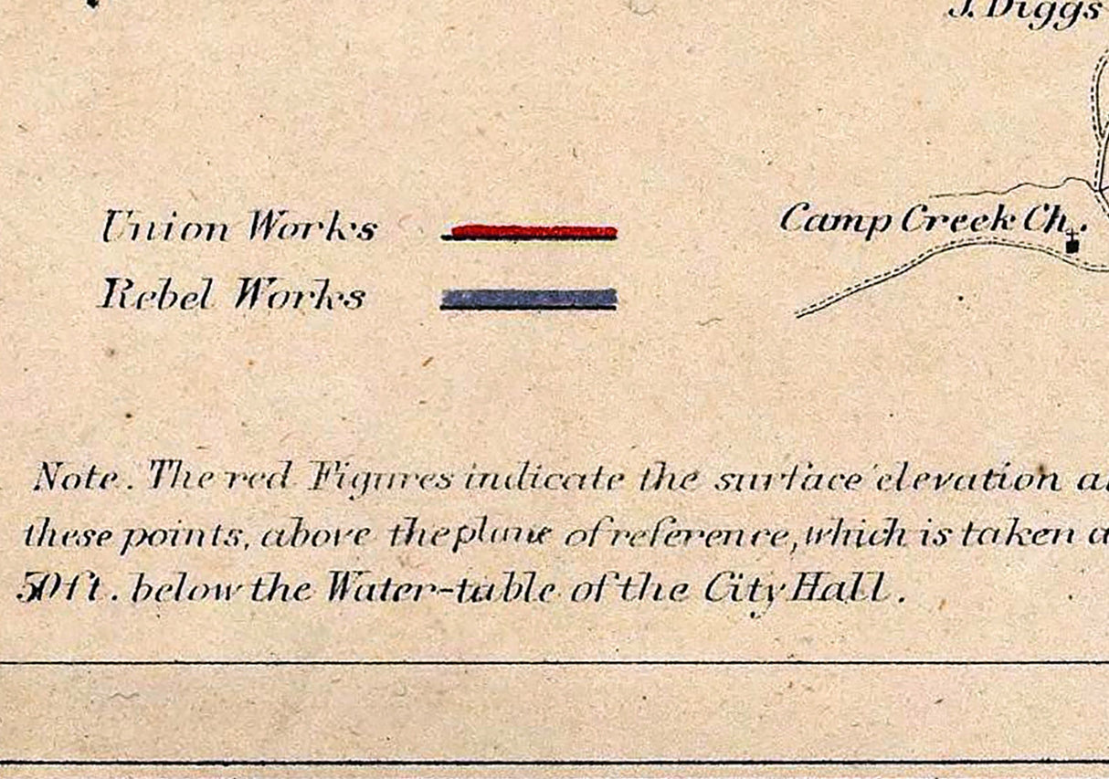 1864 Map of Atlanta Georgia During Civil War