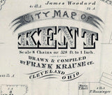 1874 Map of Kent Portage County Ohio