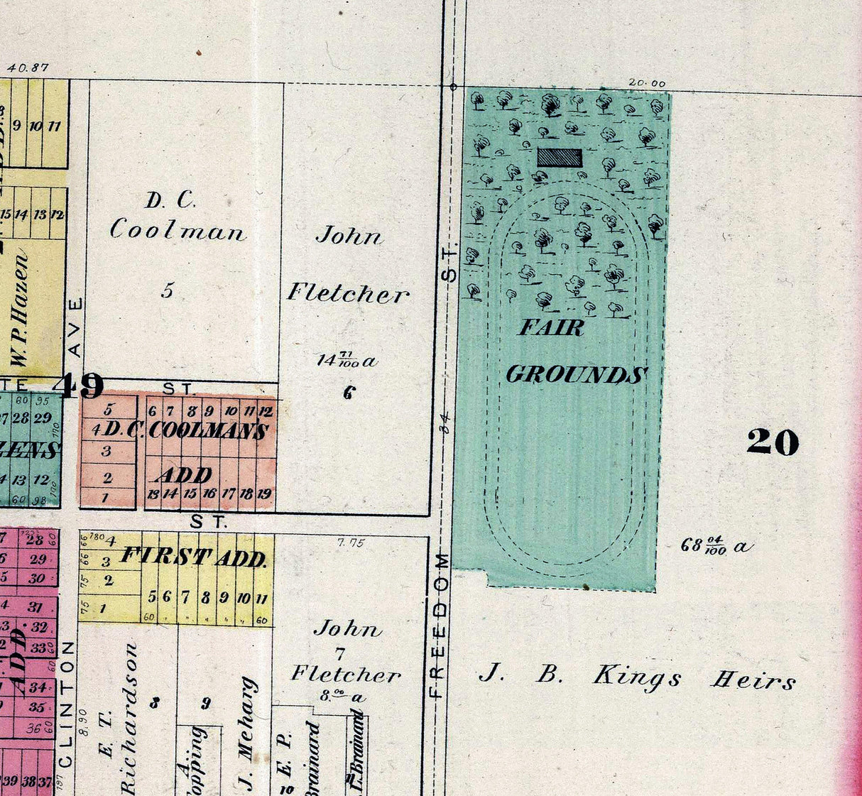 1874 Map of Ravenna Portage County Ohio