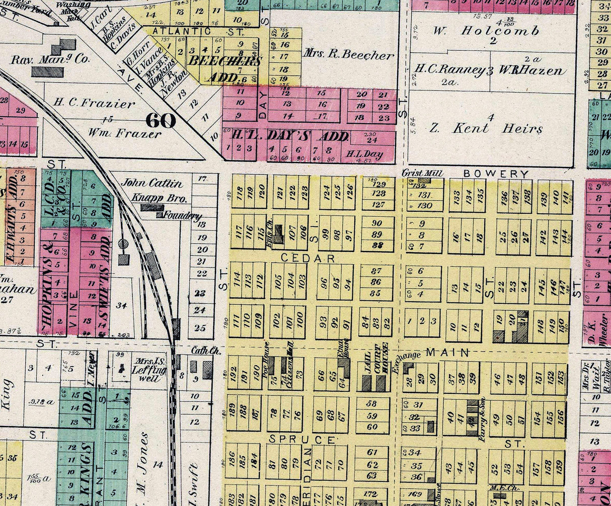 1874 Map of Ravenna Portage County Ohio