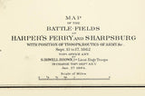 1867 Map Battle of Antietam Sharpsburg Maryland and Harpers Ferry