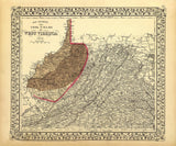 1872 Map of the Coal Fields of West Virginia