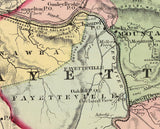 1873 Map of Clay Webster Nicholas and Fayette County West Virginia