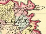 1873 Map of Morgan Berkeley and Jefferson County West Virginia