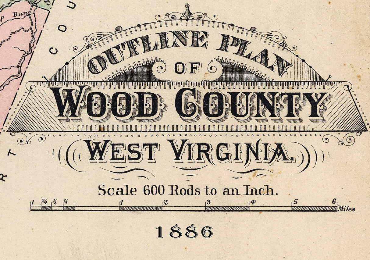 1886 Map of Wood County West Virginia