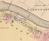 1886 Map of Newport Lauckport West Virginia