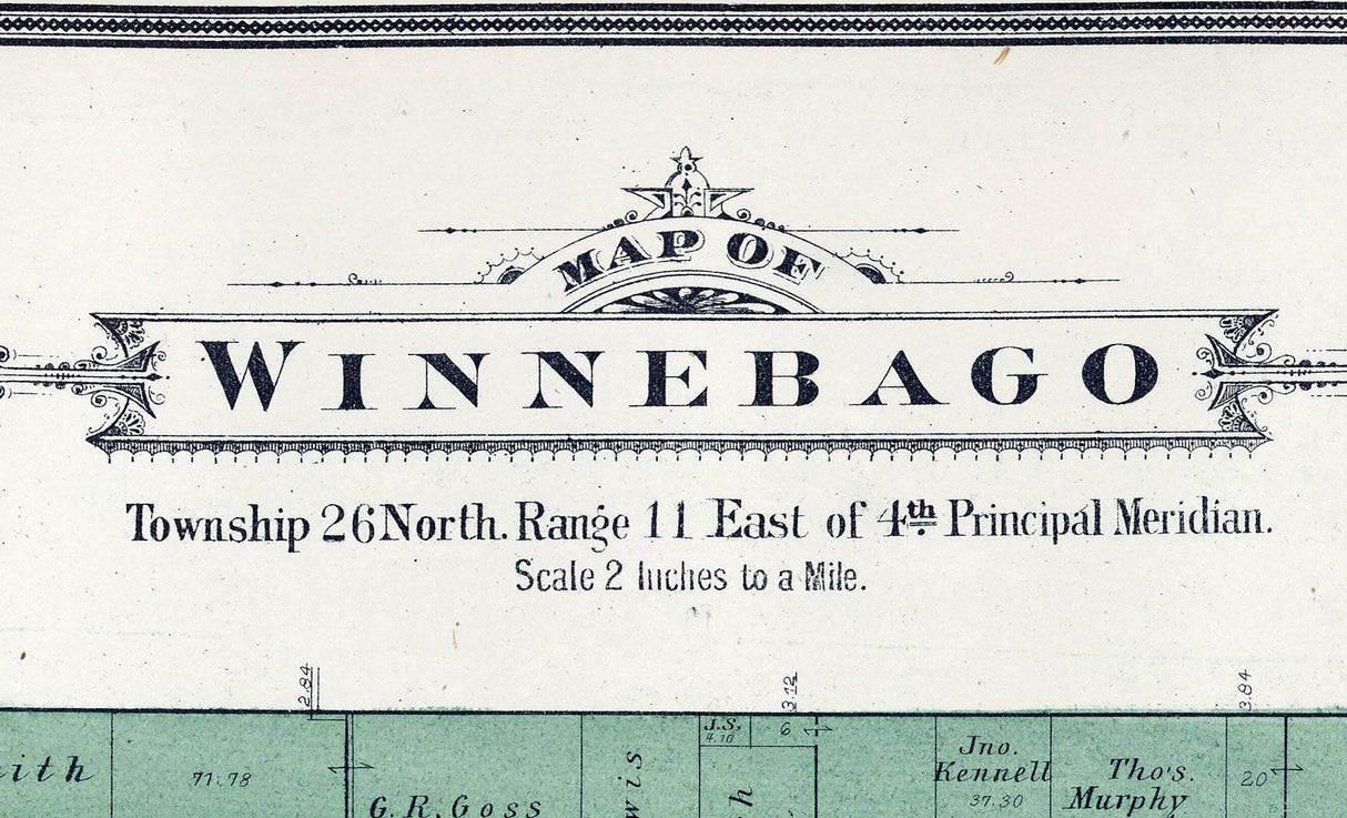 1886 Map of Winnebago Township Winnebago County Illinois