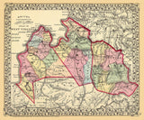 1873 Map of Mason Jackson and Roane County West Virginia