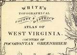 1873 Map of Pocohontas and Greenbrier County West Virginia