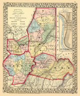 1873 Map of Preston Taylor Barbour and Tucker County West Virginia