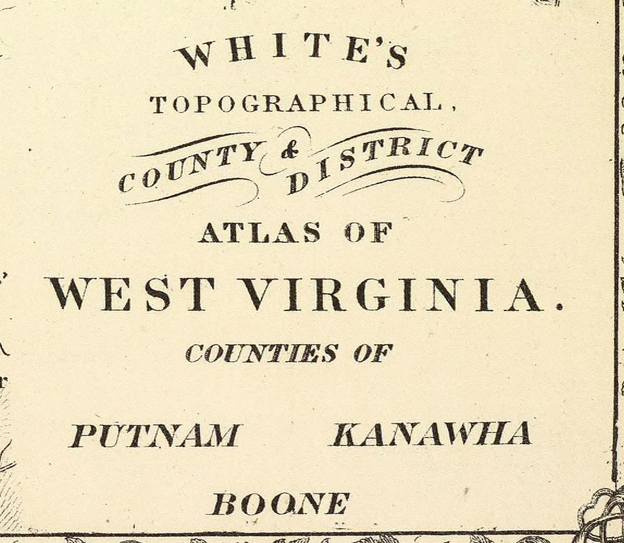 1873 Map of Putnam Kanawha and Boone County West Virginia